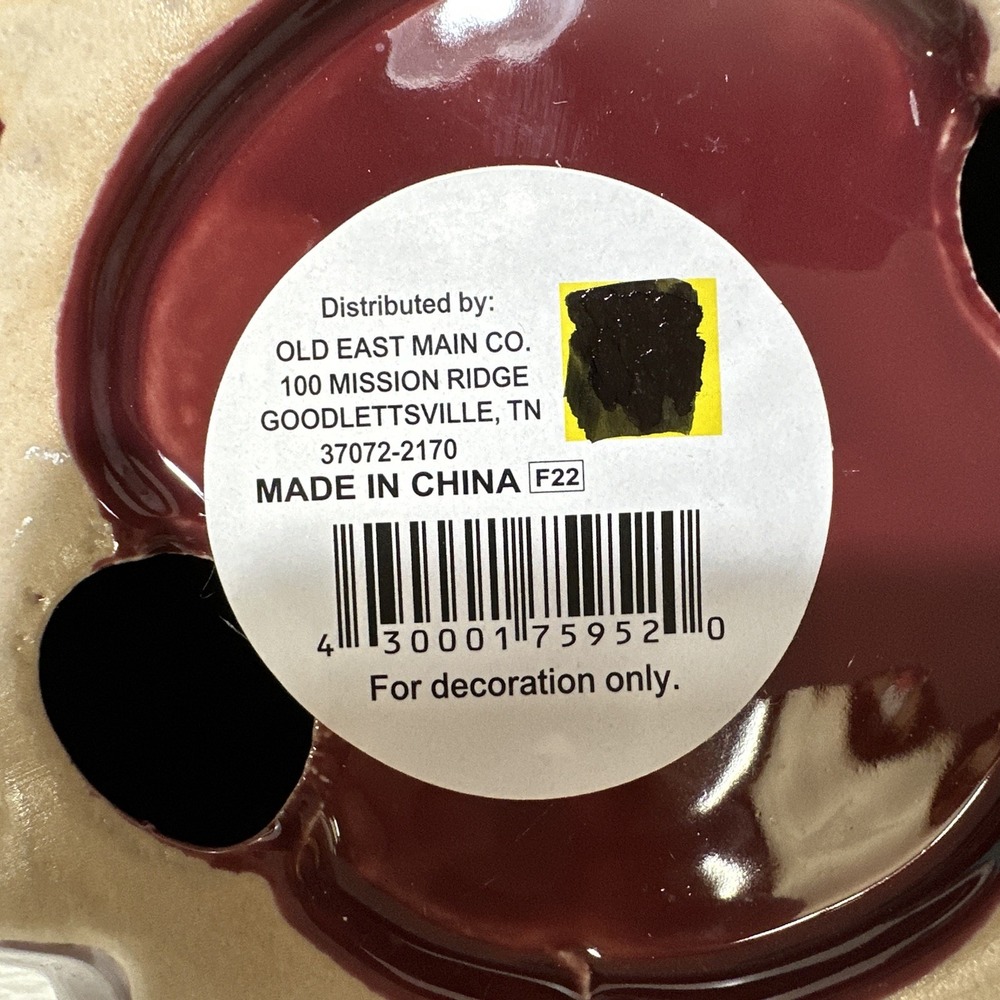 OLD EAST WEST CO Ceramic Pumpkin Glazed Burgundy 6.5 x 6.5"‎ Harvest Fall Autumn - Picture 5 of 5